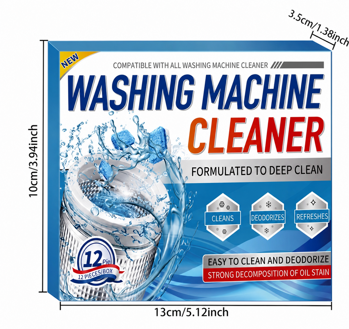 đ„ BUY 2 GET 1 FREEW,ashing Machine Cleaning Tablets-12 Tablets Pack-Deep cleaning, descaling and deodorizingâ