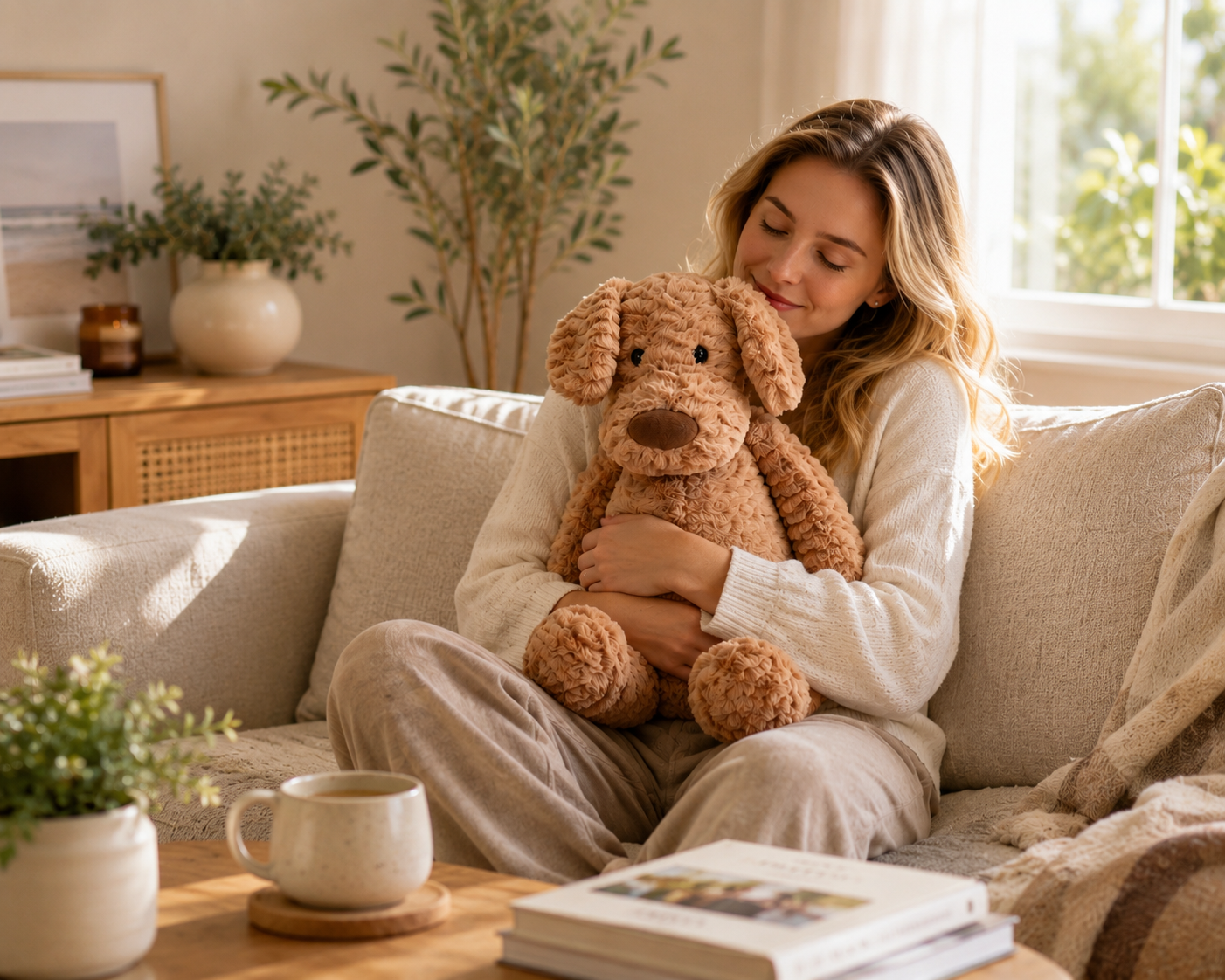 Sitting Golden Retriever Plush Toy