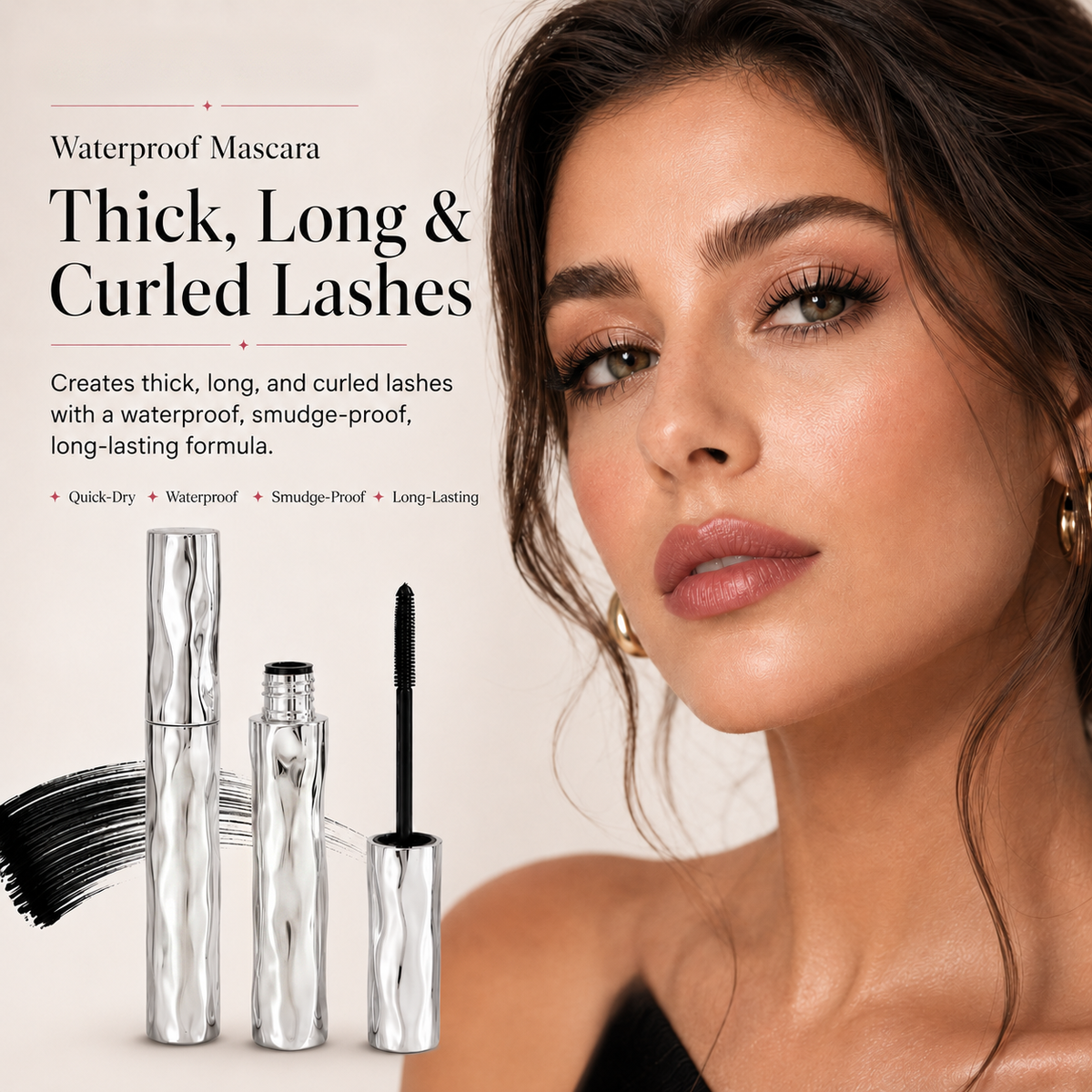 💞BUY 1 GET 1 FREE,Waterproof fiber mascara for natural volume, curl, and smudge-proof wear