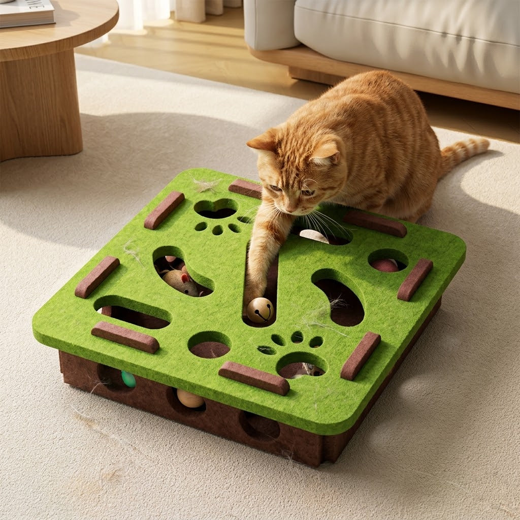 Interactive Cat Puzzle Maze Box