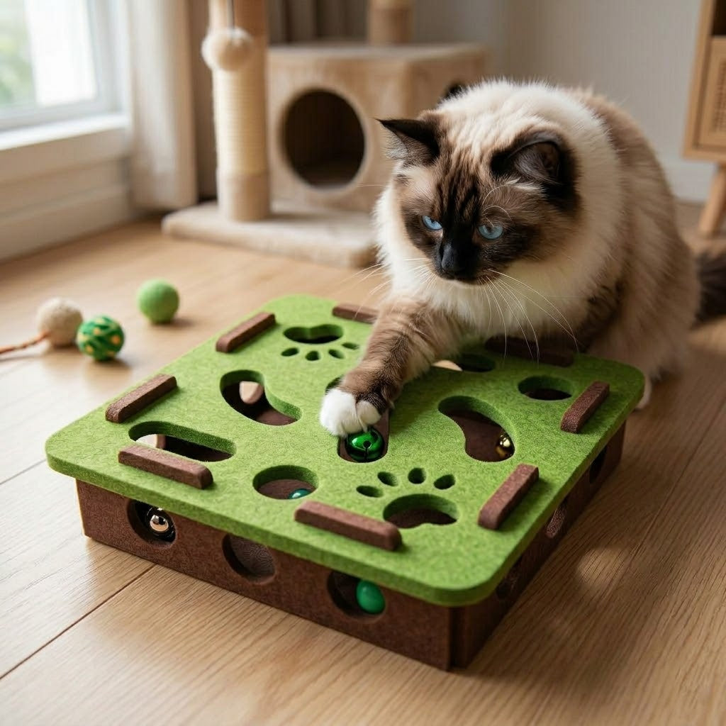 Interactive Cat Puzzle Maze Box