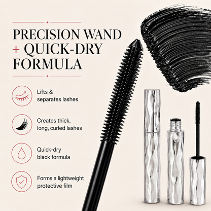 💞BUY 1 GET 1 FREE,Waterproof fiber mascara for natural volume, curl, and smudge-proof wear